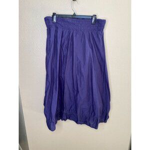 Merona Womens Blue Elastic Waist Cotton Skirt XS Lightweight Casual Midi Length
